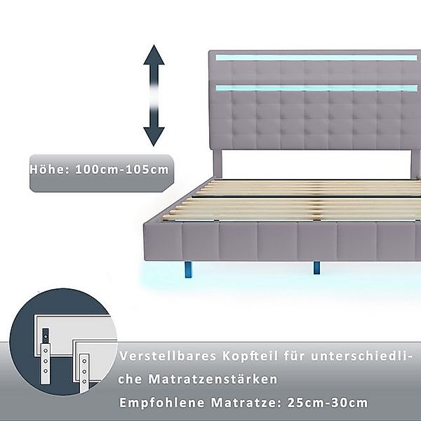 DOPWii Jugendbett Polsterbett 140 x 200 cm, Gepolsterter Schwebebettrahmen, günstig online kaufen