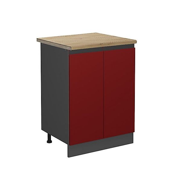 Vicco Küchenunterschrank R-Line Küchenkommode Rot/Anthrazit 60 cm AP Eiche günstig online kaufen