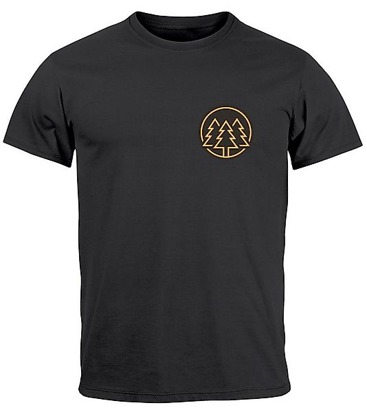 Neverless Print-Shirt Herren T-Shirt Print Logo Wald Bäume Outdoor Wandern günstig online kaufen