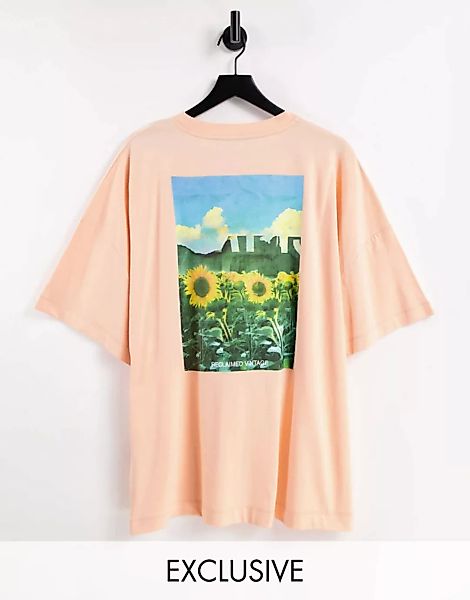 Reclaimed Vintage Inspired – Lässiges T-Shirt aus Bio-Baumwolle in Orange m günstig online kaufen