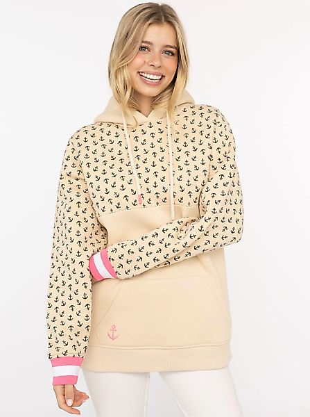 Zwillingsherz Hoodie ""Kleine Anker"", mit kleinen Ankern und gestreiften B günstig online kaufen
