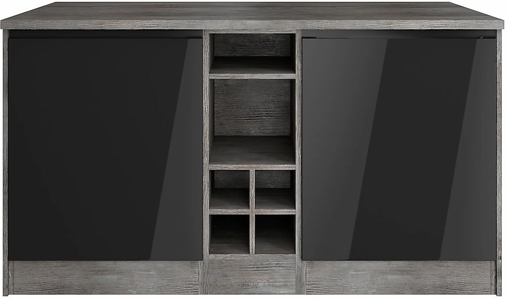KOCHSTATION Kücheninsel "KS-Virginia" Breite 153 cm, MDF-Fronten, Flaschenr günstig online kaufen