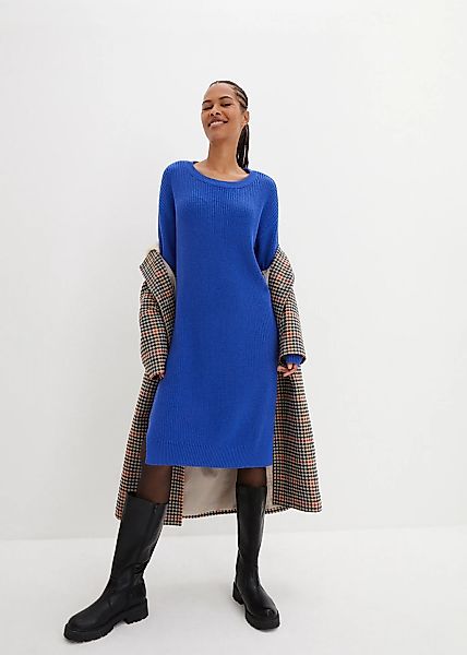bonprix Strickkleid Oversize-Rippstrick, bequeme Passform, seitliche Schlit günstig online kaufen