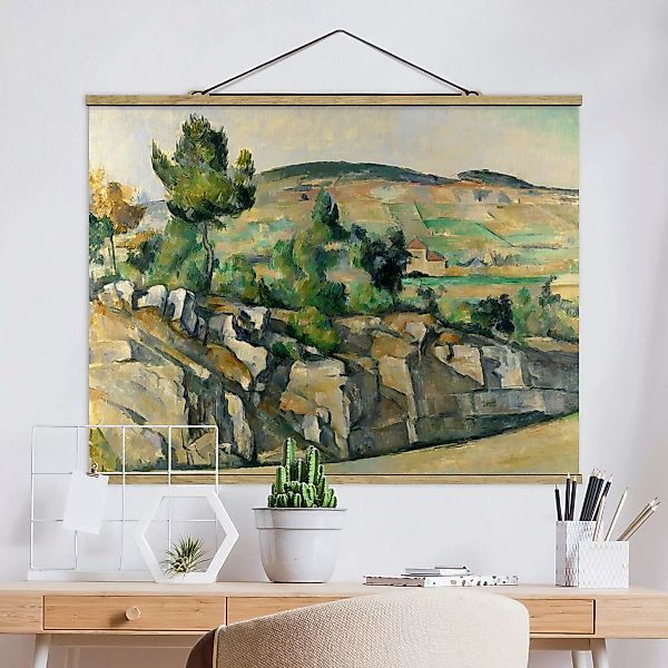 Stoffbild Kunstdruck mit Posterleisten - Querformat Paul Cézanne - Hügelige günstig online kaufen