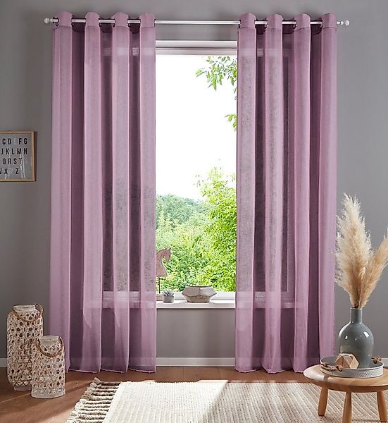Home affaire Gardine Mara (1 St), Ösen, transparent, transparent, Leinen Op günstig online kaufen