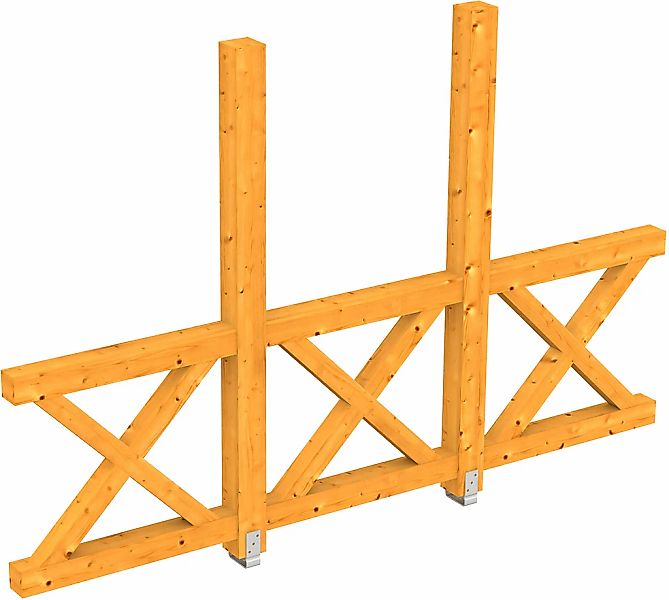 Skan Holz Seitenwand Andreaskreuz (FS) 305 x 210 cm Fichte Eiche hell günstig online kaufen