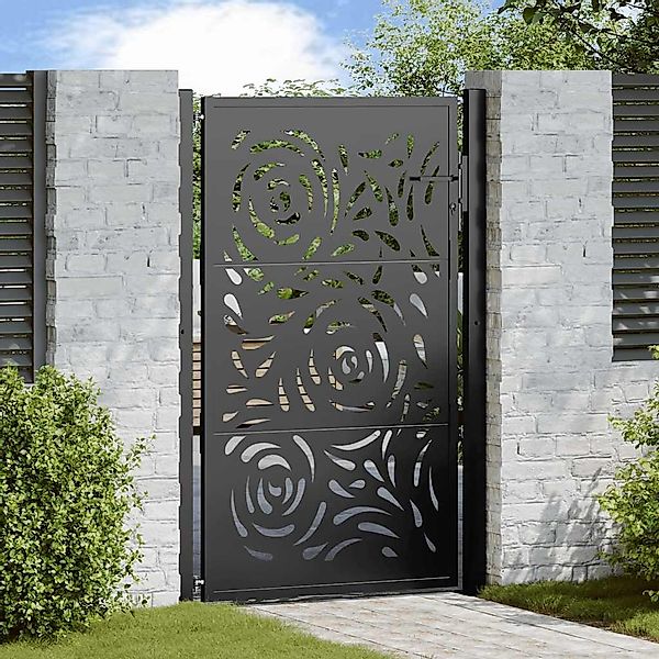 vidaXL Gartentor, Gartentor Schwarz 105x155 cm günstig online kaufen