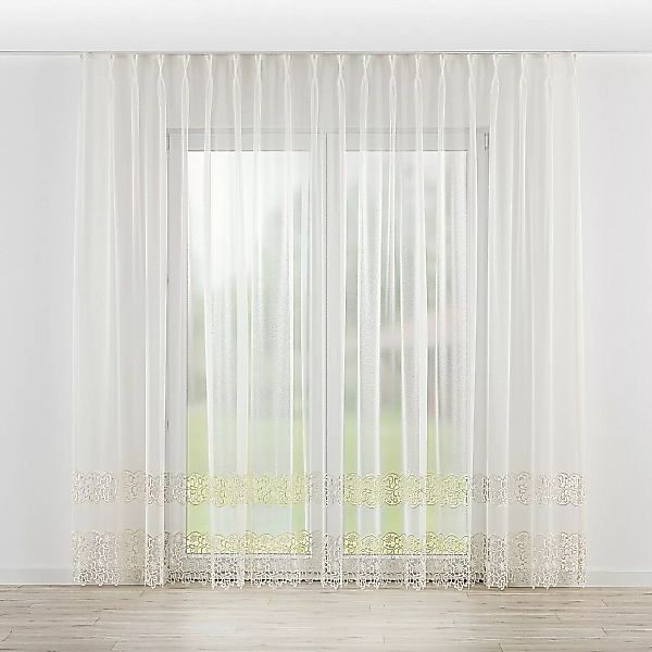Gardine mit flämischen 2-er Falten, ecru, Voile (186-47) günstig online kaufen
