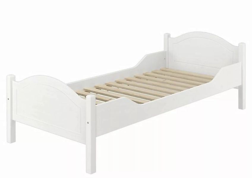 ERST-HOLZ Bett Weißes Holzbett Kiefer massiv 90x200 mit Federleisten, Kiefe günstig online kaufen