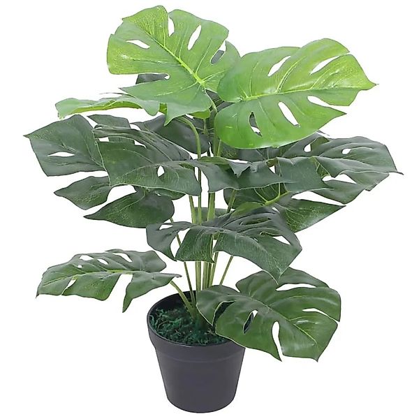 Kunstpflanze Künstliche Monstera Pflanze 45 cm Grün mit 12 Blättern, furnic günstig online kaufen