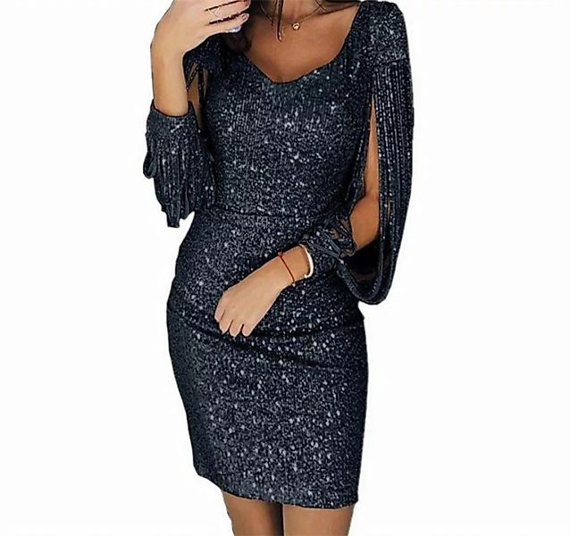 AFAZ New Trading UG Abendkleid Damen kleid Etui-Kleid Quasten A Linien Frei günstig online kaufen