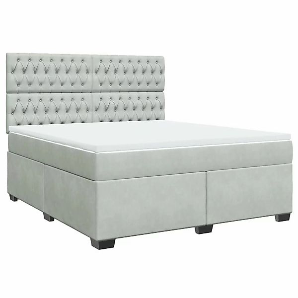 vidaXL Boxspringbett mit Matratze Hellgrau 180x200 cm Samt2099674 günstig online kaufen