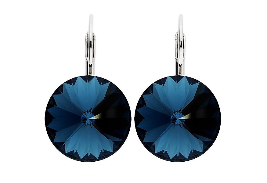 LÖB Paar Creolen 18K Weißgold vergoldet Ohrringe Hängend Kristall Anhänger günstig online kaufen