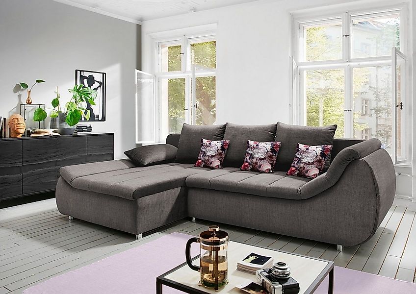 INOSIGN Ecksofa "Imola elegant und modern, aktuelle Steppung im Sitz, beque günstig online kaufen
