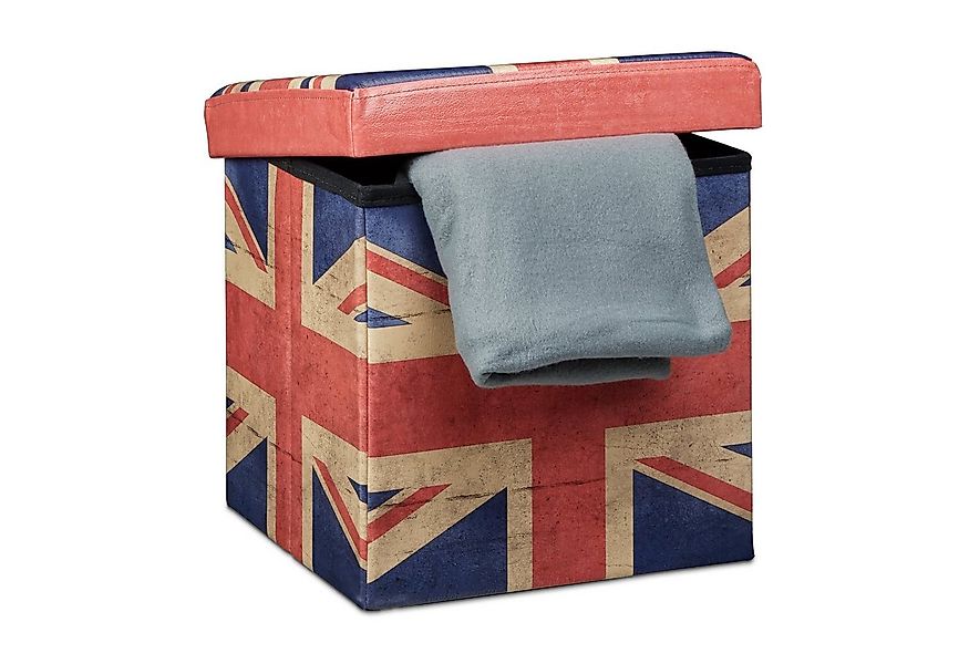 relaxdays Sitzhocker mit Stauraum Trendmotiv, UK günstig online kaufen