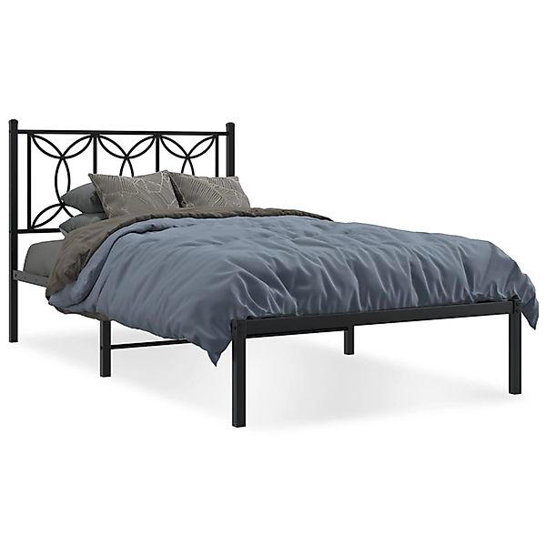 vidaXL Bettgestell mit Kopfteil Metall Schwarz 100x200 cm Modell 42104888 günstig online kaufen