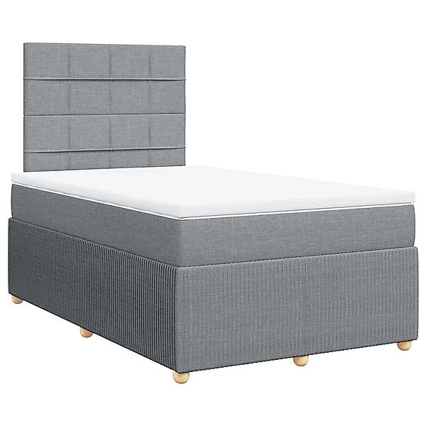 vidaXL Boxspringbett mit Matratze Hellgrau 120x200 cm Stoff 3292023 günstig online kaufen