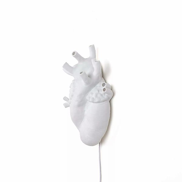 SELETTI Heart Lamp LED-Wandlampe, Porzellan, weiß günstig online kaufen