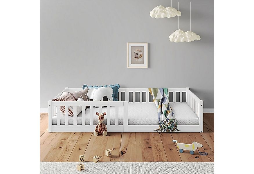 IDIMEX Massivholzbett GUSTAVO, Bodenbett GUSTAVO 90x190cm mit Rausfallschut günstig online kaufen