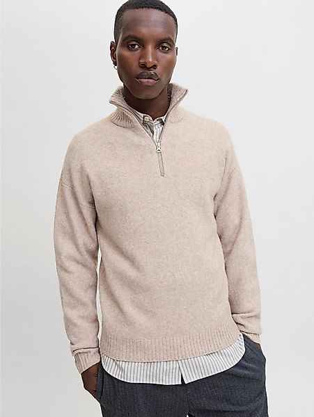 Jack & Jones Troyer JJESOHO OLLIE KNIT HALF ZIP SN Materialmix, relaxed fit günstig online kaufen