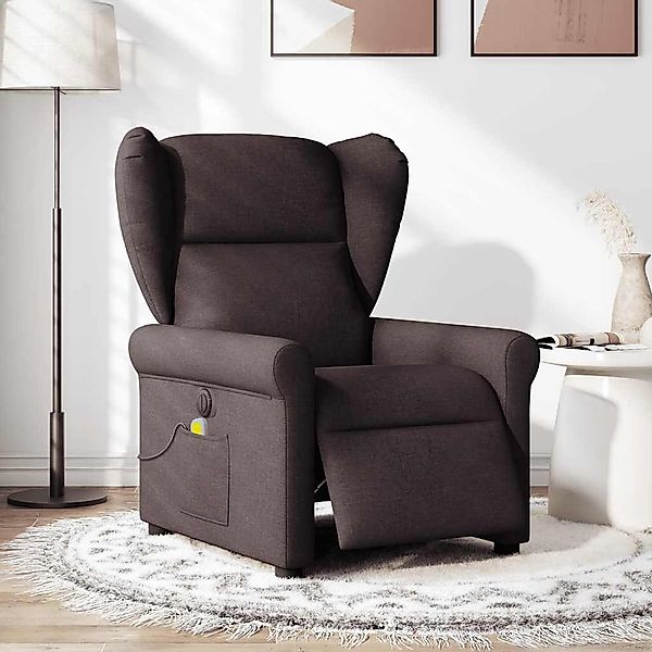 vidaXL Sessel Massagesessel Elektrisch Dunkelbraun Stoff günstig online kaufen