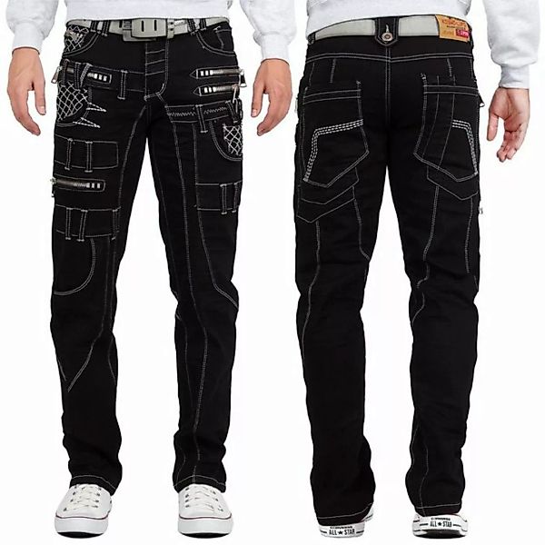 Kosmo Lupo 5-Pocket-Jeans Auffällige Herren Hose BA-KM009-1 Schwarz W40/L34 günstig online kaufen