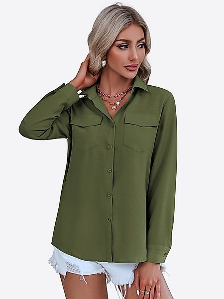 Imily Bela Hemdbluse Damen Lässige Basic-Bürobluse (Packung, 1-tlg., 1per-P günstig online kaufen