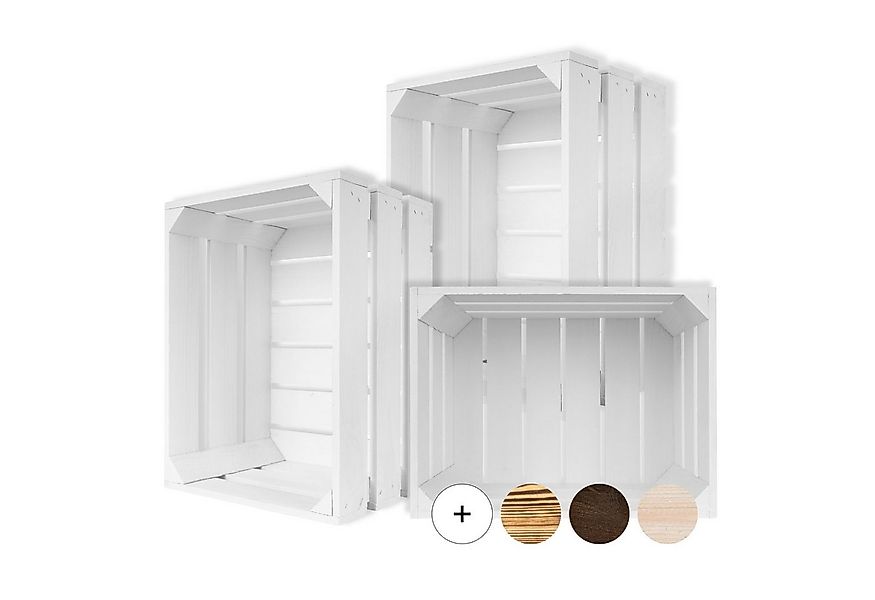Creative Deco Holzkiste 3x Weinkisten Set Obstkiste Holz (3 Kisten) günstig online kaufen
