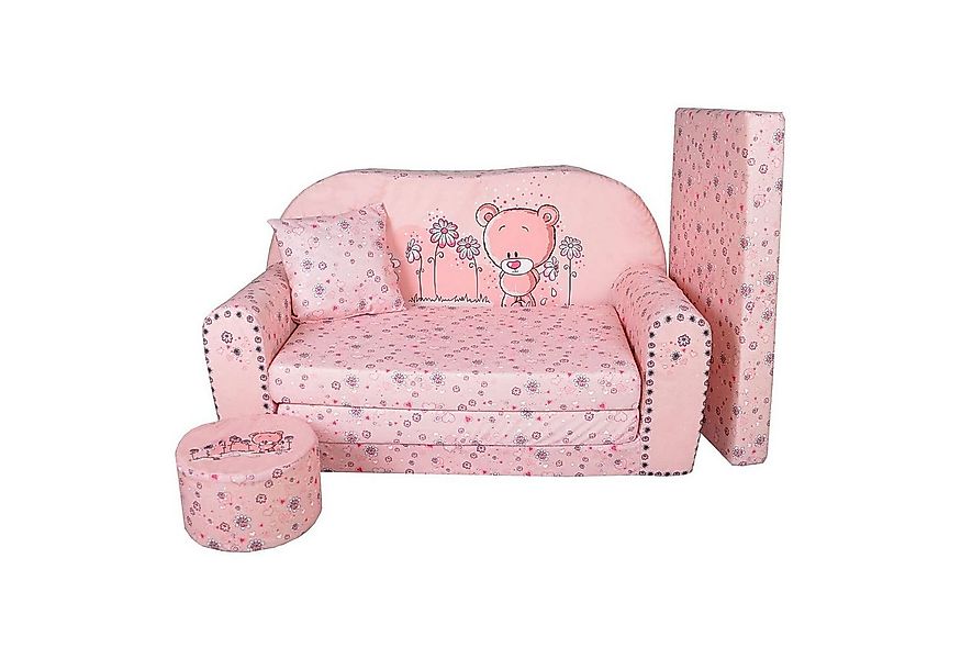 FORTISLINE Kindersitzgruppe Kindersofa Kindercouch Aufklappen Bettfunktion günstig online kaufen