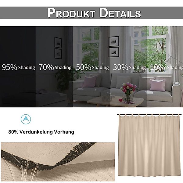 Qelus Vorhang Outdoor Vorhänge Wasserdicht Sonnenschutz günstig online kaufen