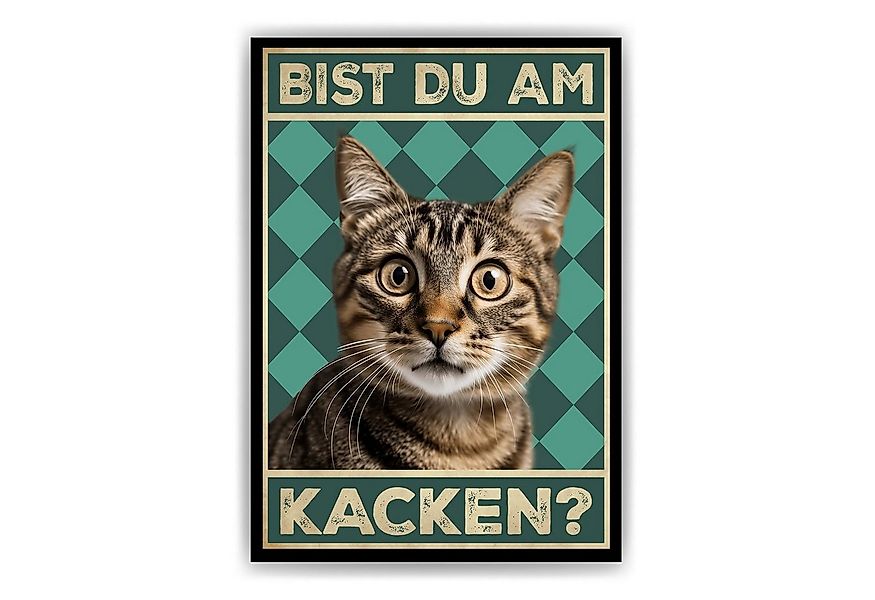 Tigerlino Poster Bist du am Kacken Katzen Gästebad Wandbild Badezimmer Gäst günstig online kaufen