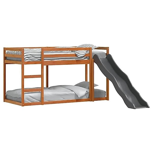 vidaXL Etagenbett mit Rutsche & Leiter Wachsbraun 75x190cm Kiefernholz 3284 günstig online kaufen