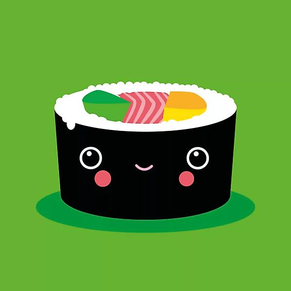 Poster / Leinwandbild - Sushi Maki – Illustration Für’s Kinderzimmer günstig online kaufen