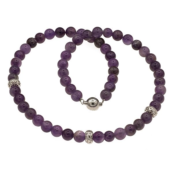 Perlenkette Kette mit Amethyst Perlen und günstig online kaufen