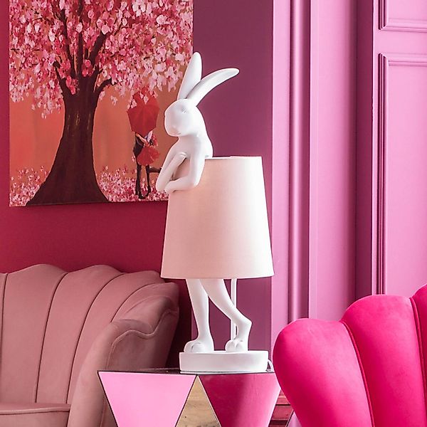 KARE Animal Rabbit Tischleuchte, gold/weiß, 68 cm, E14 günstig online kaufen