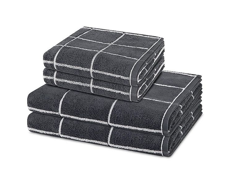 ROSS Handtuch Set Sensual Skin Karo, Walkfrottee (Spar-Set, 4-St), 2 X Hand günstig online kaufen