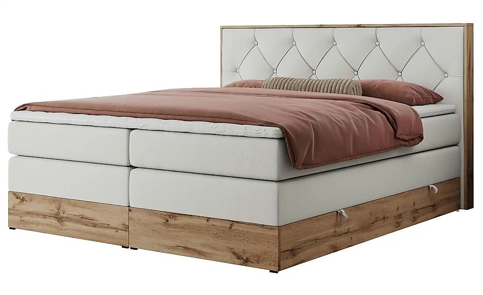 Boxspringbett mit Bettkasten Veneto King ¦ weiß ¦ Maße (cm): B: 168 H: 115 günstig online kaufen