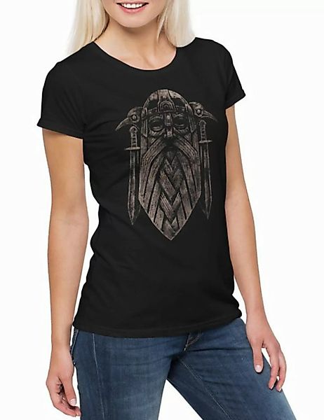 Urban Backwoods Print-Shirt Odhin IX Damen T-Shirt Wölfe Thor Paganismus Wi günstig online kaufen