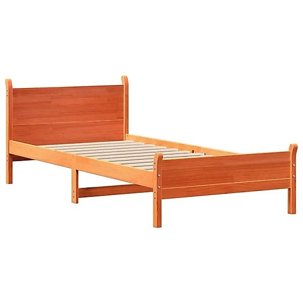 vidaXL Massivholzbett ohne Matratze Wachsbraun 100x200 Kiefernholz 855599 günstig online kaufen