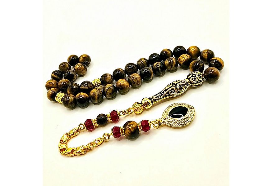 M-Punkt24 Kettenanhänger Tesbih Tespih Subha Gebetskette (Tigerauge, Kaplan günstig online kaufen