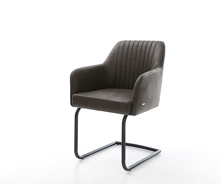Freischwinger Greg-Flex Mikrofaser Anthrazit Vintage Freischwinger rund Sch günstig online kaufen