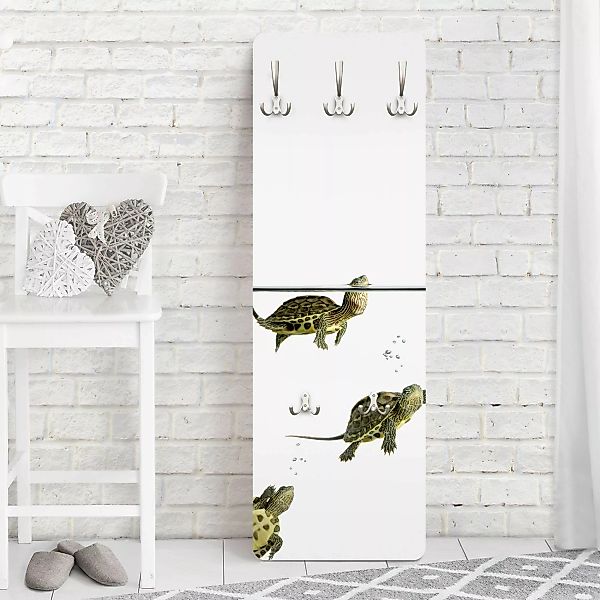 Wandgarderobe Holzpaneel Schildkröten Trio günstig online kaufen