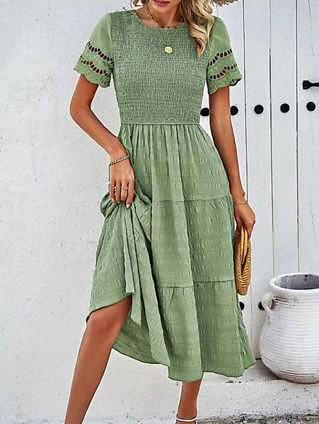 RUZU UG Dirndl Kleid, einfarbiges Hohlkleid für Frühling und Sommer günstig online kaufen