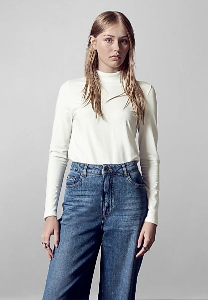 STREET ONE STUDIO Langarmshirt aus Baumwolle mit Stretchante günstig online kaufen