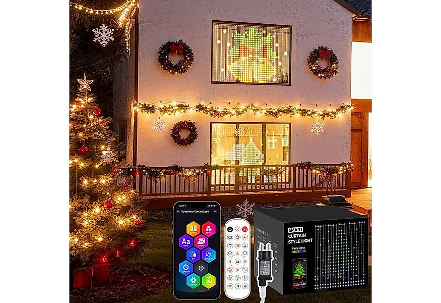 XERSEK Lichtervorhang LED Vorhanglichter Lichterkette, DIY Szenen,RGB, App/ günstig online kaufen