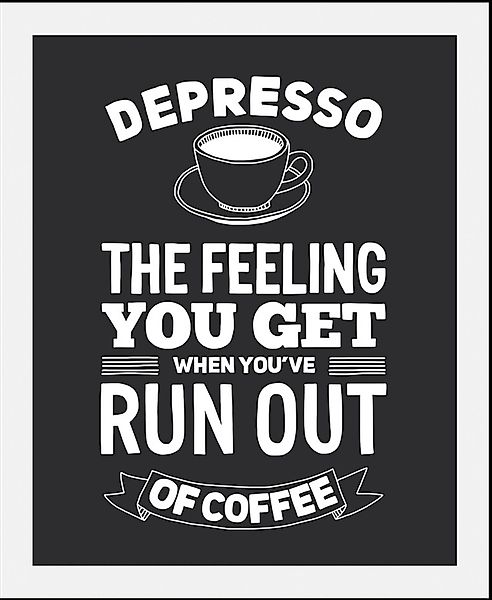 queence Bild »Despresso«, Schriftzüge-Schriftzug-Schwarz-Weiß-Kaffee-Kaffee günstig online kaufen