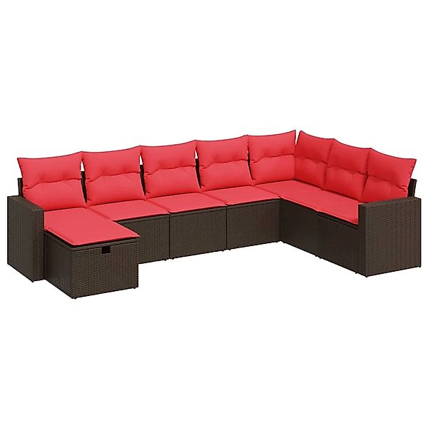vidaXL 8-Tlg Garten-Sofagarnitur mit Kissen Braun Poly Rattan 3325440 günstig online kaufen