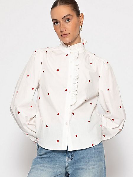 SASSYCLASSY Langarmbluse Hemdbluse Damen Elegant mit Volants und Rüschen Lä günstig online kaufen