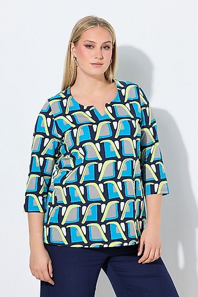 Ulla Popken T-Shirt Shirt A-Linie Tunika-Ausschnitt 3/4-Arm günstig online kaufen