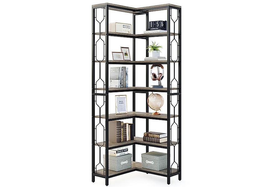 Tribesigns Bücherregal Tribesigns Eck-Bücherregal, 7-stöckiges Industrielle günstig online kaufen